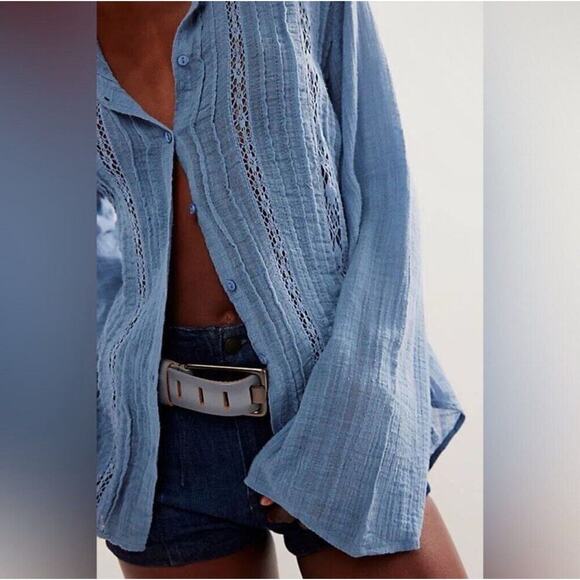 NWOT Free People Mila Top - Blue - Size XS - Picture 3 of 8